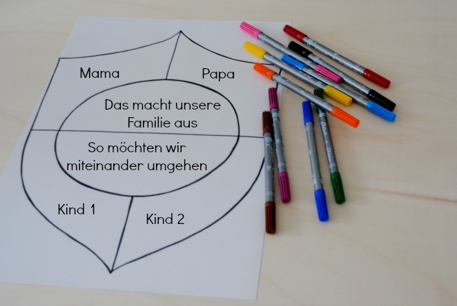 Familienwappen Vorlage für Kinder